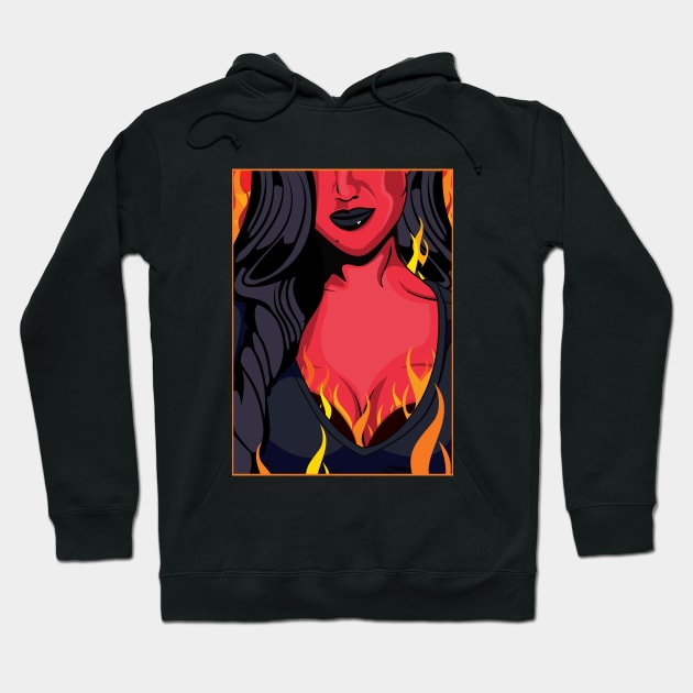 Halloween She Devil Pop Art Girl T-Shirt Hoodie by Hixon House